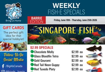 Big Al's (Barrie) Weekly Specials June 19 to 25