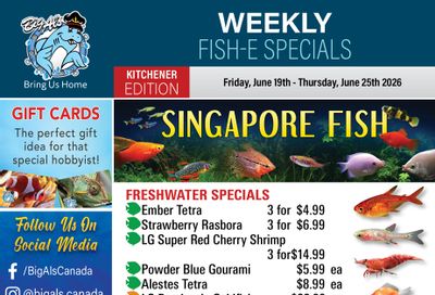 Big Al's (Kitchener) Weekly Specials June 19 to 25
