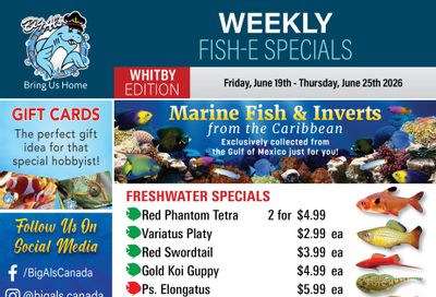 Big Al's (Whitby) Weekly Specials June 19 to 25