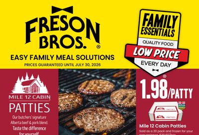Freson Bros. Family Essentials Flyer June 26 to July 30