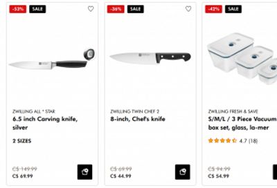 ZWILLING Canada Clearance Event Sale: Save up to 96%