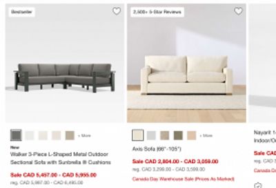 Crate & Barrel Canada Day Warehouse Sale: Save up to 60% Off