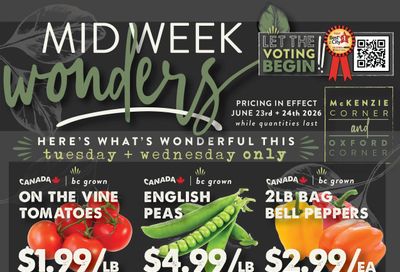The Root Cellar Mid-Week Flyer June 23 and 24