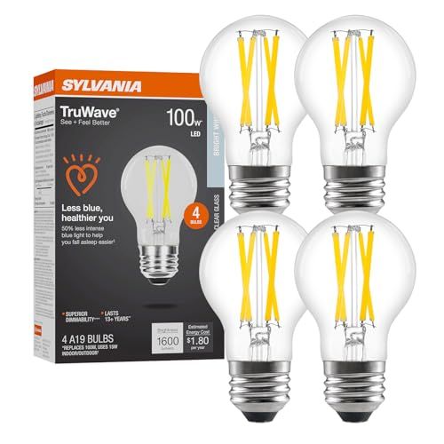 Sylvania LED TruWave Natural Series A19 Light Bulb, 100W Equivalent, Efficient 15W, 1600 Lumens, Medium Base, Dimmable, Clear, 3500K, Bright White - 4 Pack $13.12 (lowest)