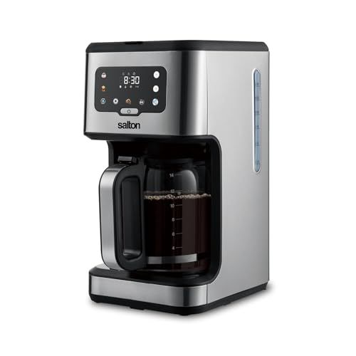 Salton Stainless Steel Digital Coffee Maker – 14 Cup | Hot & Iced Coffee Modes | 24-Hour Timer | LED Touchscreen Display | Reusable Filter | Anti-Drip Function | Keep Warm Plate $83.02 (lowest)