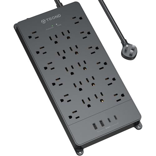 [Prime Day] TROND Surge Protector Power Bar with 2 USB C, 4000 Joules, ETL Listed, 10 Widely Spaced Outlets, $29.59/was $49.99