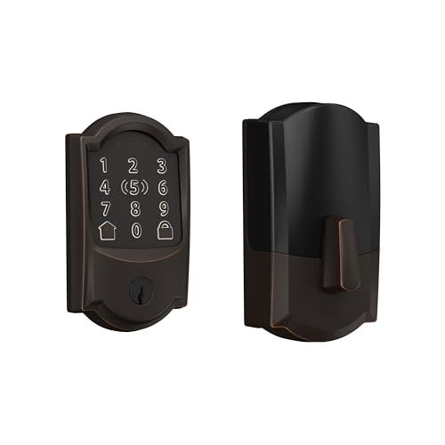 Schlage Encode Plus Smart Wi-Fi Lock for Front Door, Keyless Entry Deadbolt, Unlock with Apple Watch, Built-in WiFi and App Control, Easy Install, Alexa & Apple HomeKit Compatible, Aged Bronze