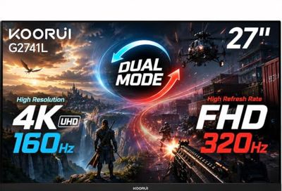 [Monitor] KOORUI 27 Inch 4K UHD Gaming Monitor, IPS Display, 160Hz/320Hz Dual Mode, HDMI 2.1, 1ms Response, Adaptive Sync, PIP/PBP, G2741L ($599.99 - $340 = $259.99) [Amazon]