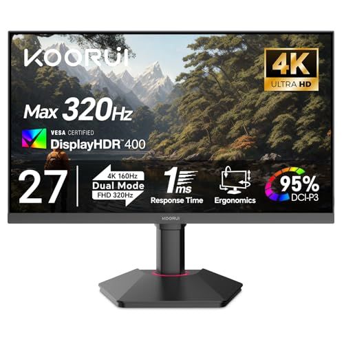 [Monitor] KOORUI 27 Inch 4K UHD Gaming Monitor, IPS Display, 160Hz/320Hz Dual Mode, HDMI 2.1, 1ms Response, Adaptive Sync, PIP/PBP, G2741L ($599.99 - $340 = $259.99) [Amazon]