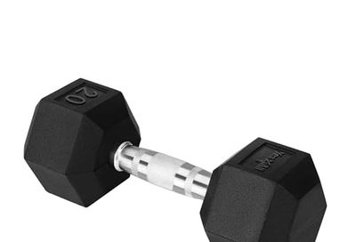 Yes4All Hex Dumbbell with Chrome Grip, Single Hand Weight for Strength Training - 20 lbs