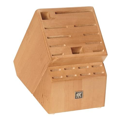ZWILLING 19 Slot Natural Wood Premium Knife Block for Kitchen, Chef Style Rack, Knives Organizer, Cutlery Storage and Organizer
