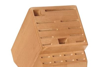 ZWILLING 19 Slot Natural Wood Premium Knife Block for Kitchen, Chef Style Rack, Knives Organizer, Cutlery Storage and Organizer