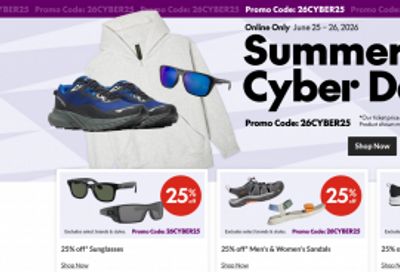 Sport Chek Canada Summer Cyber Days Sale: Save 25% Off Using Promo Code