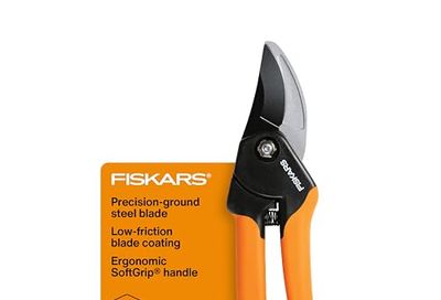 Fiskars Bypass Pruning Shears, 5/8-Inch Cut Capacity SoftGrip Hand Pruner for Small Hands, Blade Stays Sharp Through Heavy Use with Rust Resistant, Low-Friction Coating