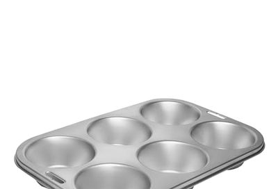 Fox Run Muffin and Cupcake Pan, Giant, 6 Cup, Stainless Steel