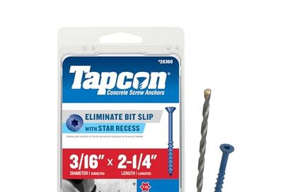 Tapcon 28360 3/16x2-1/4 Blue Star Drive Bugle Head Concrete Anchors 75/Box