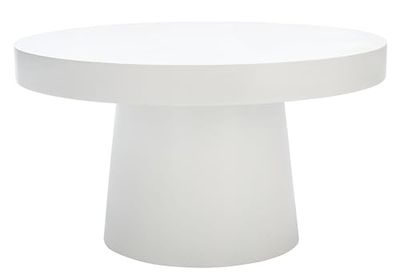 Safavieh Home Collection Jaria White Paper Mache Round Coffee Table (Fully Assembled) COF3000A, 31.6" W x 31.6" L x 17.8" H