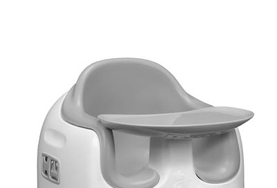 Bumbo 3-in-1 Multi-Seat for 6 to 36 Months, Travel Baby Feeding & Play Floor Seat, All-in-One Portable Booster with Tray & Toddler High Chair, Cool Grey