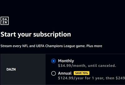 Amazon.ca: DAZN Annual Subscription - $124.99