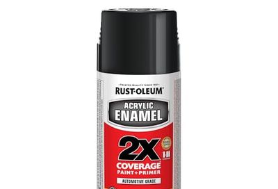 Rust-Oleum Acrylic Enamel Spray Paint, 2X Coverage Paint and Primer, Gloss Black, 340g, Automotive Grade