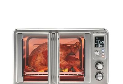 Hamilton Beach Sure-Crisp 6-in-1 XL Air Fryer Oven with French Doors, 6-Slice Capacity, Fits 12 Inch Pizza, Air Fry, Bake, Broil, Toast, Rapid Reheat, Stainless Steel (31191)