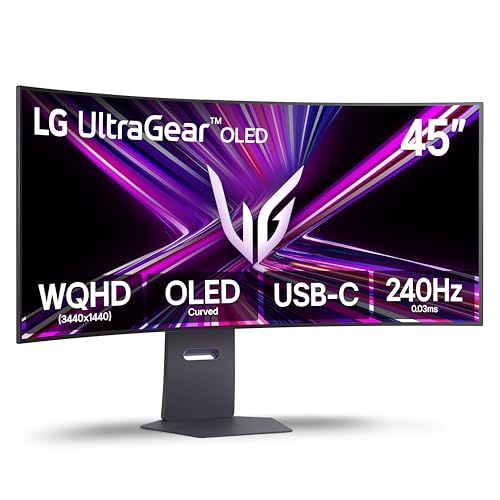 LG Ultragear 45GX900A-B 45" OLED Curved Gaming Monitor – WQHD, 240Hz, 0.03ms, G-SYNC, FreeSync, USB-C PD 65W, HDMI 2.1, DCI-P3 98.5% $1043.98 (lowest)