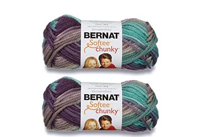 Bernat Softee Chunky Shadow Yarn - 3 Pack of 80g/2.8oz - Acrylic - 6 Super Bulky - 77 Yards - Knitting/Crochet