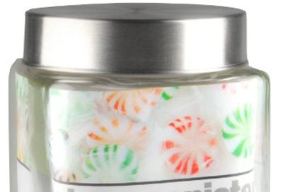 HOME BASICS Glass Jar, Square, Large