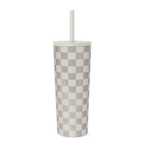 Simple Modern Insulated Tumbler with Lid and Straw | Iced Coffee Cup Reusable Stainless Steel Water Bottle Travel Mug | Gifts for Women Men Her Him | Classic Collection | 24oz | Checkmate