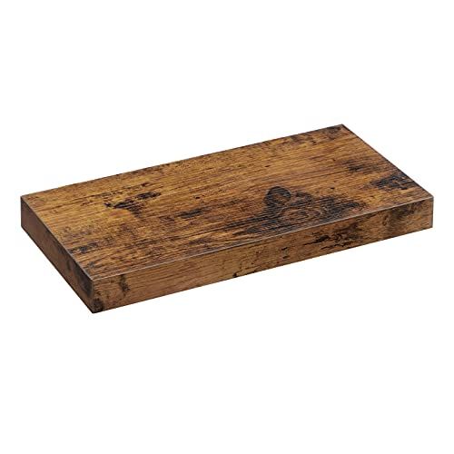 VASAGLE Floating Shelves, Wall Shelf 15.7 inch, Hanging Shelves Wall Mounted, Rustic Brown ULWS24BX