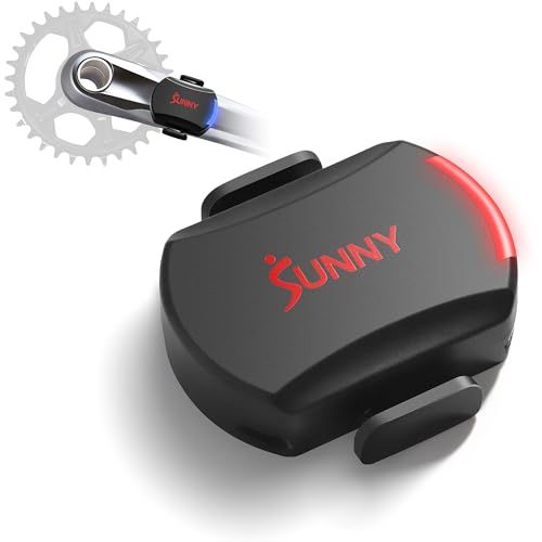 Sunny Health & Fitness 2-in-1 Advanced Cadence/RPM + Speed Sensor, Cadence Sensor Bluetooth ANT+ for Indoor/Outdoor Bikes, Magnet-Less Design for Outdoor Cycles, Exercise Bikes, and More - CB110S