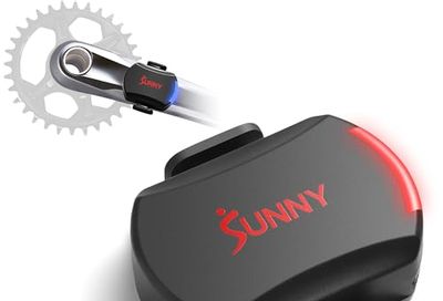 Sunny Health & Fitness 2-in-1 Advanced Cadence/RPM + Speed Sensor, Cadence Sensor Bluetooth ANT+ for Indoor/Outdoor Bikes, Magnet-Less Design for Outdoor Cycles, Exercise Bikes, and More - CB110S