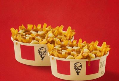 KFC: BOGO Poutines until July 5, 2026. Limit of 1 redemption per order. Available on KFC.ca, KFC App, DoorDash, Skip