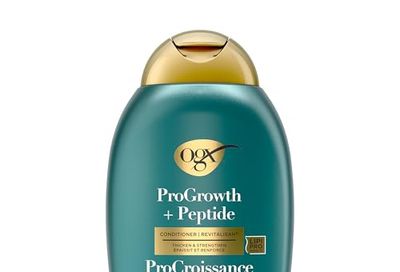 OGX ProGrowth + Peptide Conditioner, Nourishing Conditioner Moisturizes, Reinforces and Strengthens Hair to Reduce Hair Fall Due to Breakage, 385 mL $7.97 (lowest)