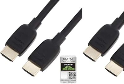 Amazon Basics High-Speed 8K HDMI Cable, Black - 10 Feet (Pack of 2)
