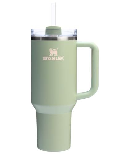 Stanley Quencher H2.0 Tumbler with Handle and Straw 40 oz | Flowstate 3-Position Lid | Cup Holder Compatible for Travel | Insulated Stainless Steel Cup | BPA-Free | Lichen