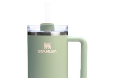 Stanley Quencher H2.0 Tumbler with Handle and Straw 40 oz | Flowstate 3-Position Lid | Cup Holder Compatible for Travel | Insulated Stainless Steel Cup | BPA-Free | Lichen