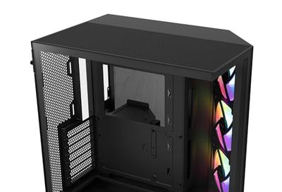 NZXT H6 Flow RGB Mid-Tower Airflow Case with 3 RGB Fans, Panoramic Glass Panels, Cable Management - Black