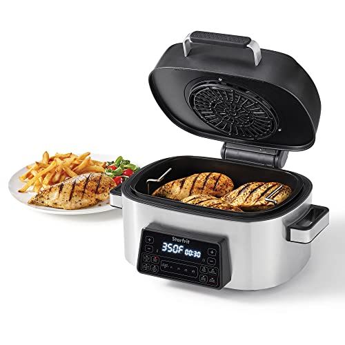 Starfrit 7-in-1 Indoor Air Fryer Grill - 6L Cooking Capacity - Air Fryer Basket & Cast Aluminum Grill Plate - 1660W Starfrit 7-in-1 Indoor Air Fryer Grill - 6L Cooking Capacity - Air Fryer Basket & Cast Aluminum Grill Plate - 1660W