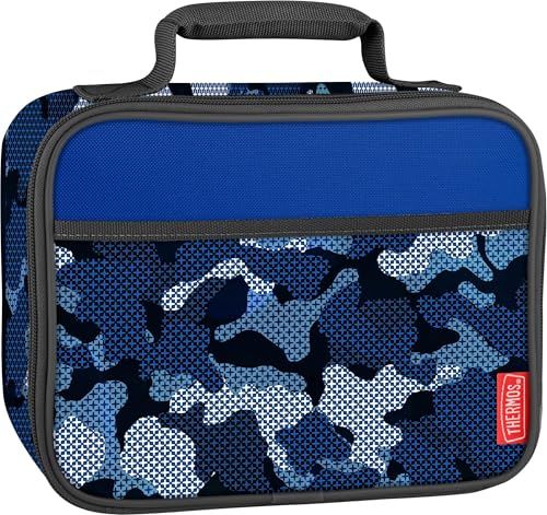 THERMOS Soft Lunch Box with Pocket, Blue Hatch Camo THERMOS Soft Lunch Box with Pocket, Blue Hatch Camo