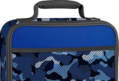 THERMOS Soft Lunch Box with Pocket, Blue Hatch Camo