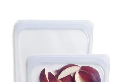 Stasher Silicone Reusable Food Storage Bags, 2-Pack, Reusable Freezer Bags, Microwave, Dishwasher, Oven Safe, Sous Vide, Premium Lunch Containers, Eco Friendly, Food-safe Silicone Snack Bag, Clear