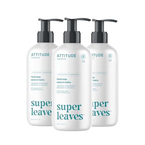 ATTITUDE Liquid Hand Soap, EWG Verified, Plant and Mineral-Based, Vegan Personal Care Products, Unscented, 473 mL (Pack of 3) $19.99 (lowest) ATTITUDE Liquid Hand Soap, EWG Verified, Plant and Mineral-Based, Vegan Personal Care Products, Unscented, 473 mL (Pack of 3) $19.99 (lowest)