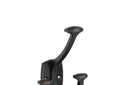 Amerock H37004ORB | Vicinity Triple Prong Decorative Wall Hook | 4-9/16 inch (116 mm) Length | Oil Rubbed Bronze Hook for Coats, Hats, Bags | Hooks for Bathroom, Bedroom, Closet, Laundry Room, Office