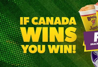 Booster Juice: Free snack size smoothie Sunday July 5 if Team Canada defeats Morocco Saturday