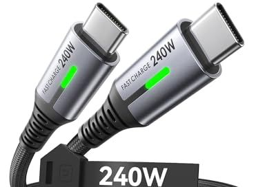 INIU USB C to USB C Cable, 240W Fast Charging Type C 2pk (6.6ft+6.6ft) $8.15