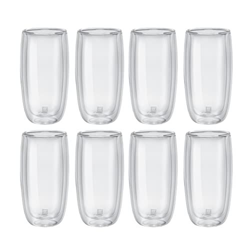 ZWILLING Sorrento 8 Piece Beverage Glass Set - Highball, Water Glasses, 474 ml, Insulated Double-Wall for Cool Temperature ZWILLING Sorrento 8 Piece Beverage Glass Set - Highball, Water Glasses, 474 ml, Insulated Double-Wall for Cool Temperature