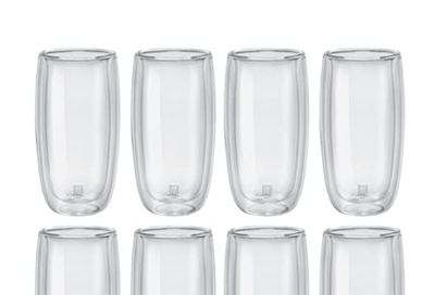 ZWILLING Sorrento 8 Piece Beverage Glass Set - Highball, Water Glasses, 474 ml, Insulated Double-Wall for Cool Temperature