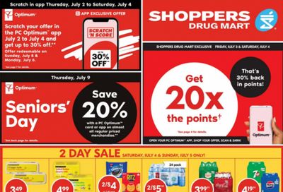 Shoppers Drug Mart Canada: 20x The Points July 3rd & 4th + More