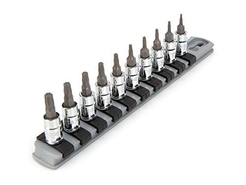 TEKTON 1/4 Inch Drive Torx Bit Socket Set with Rail, 10-Piece (T6-T30) | SHB90103 TEKTON 1/4 Inch Drive Torx Bit Socket Set with Rail, 10-Piece (T6-T30) | SHB90103
